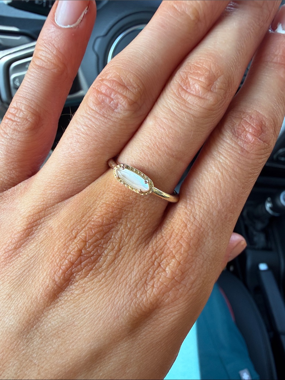 Kendra Scott Gold Horizontal Bar Ring with Pavé